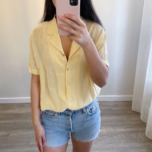 Vintage Yellow Silky Shirt